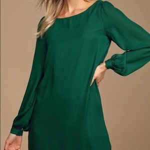 Lulu’s Status Update Forest Green Shift Dress
